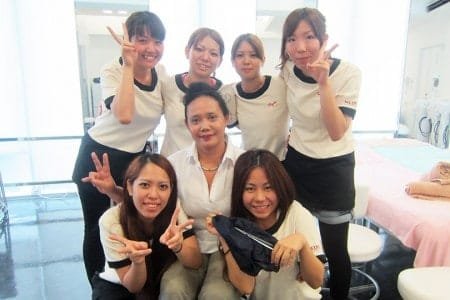 Ibu Indri with students of Ryubi College Okinawa