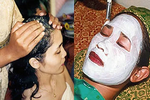 facial and hair cream bath