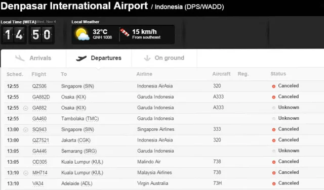 bali airport closed