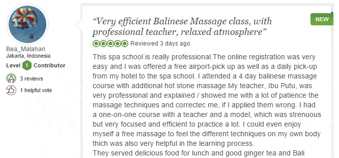 Nice Comment On Our Massage Course